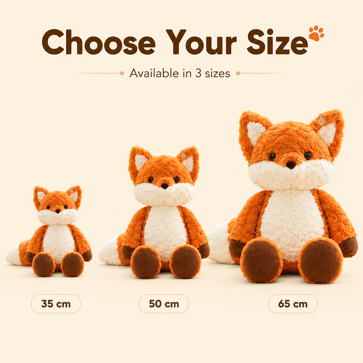 Running Fox Plush Toy Running Fox Plush Toy size options
