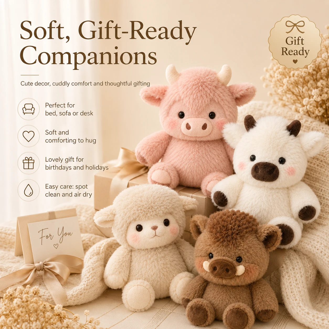 Cozy Farm Friends Plush Collection