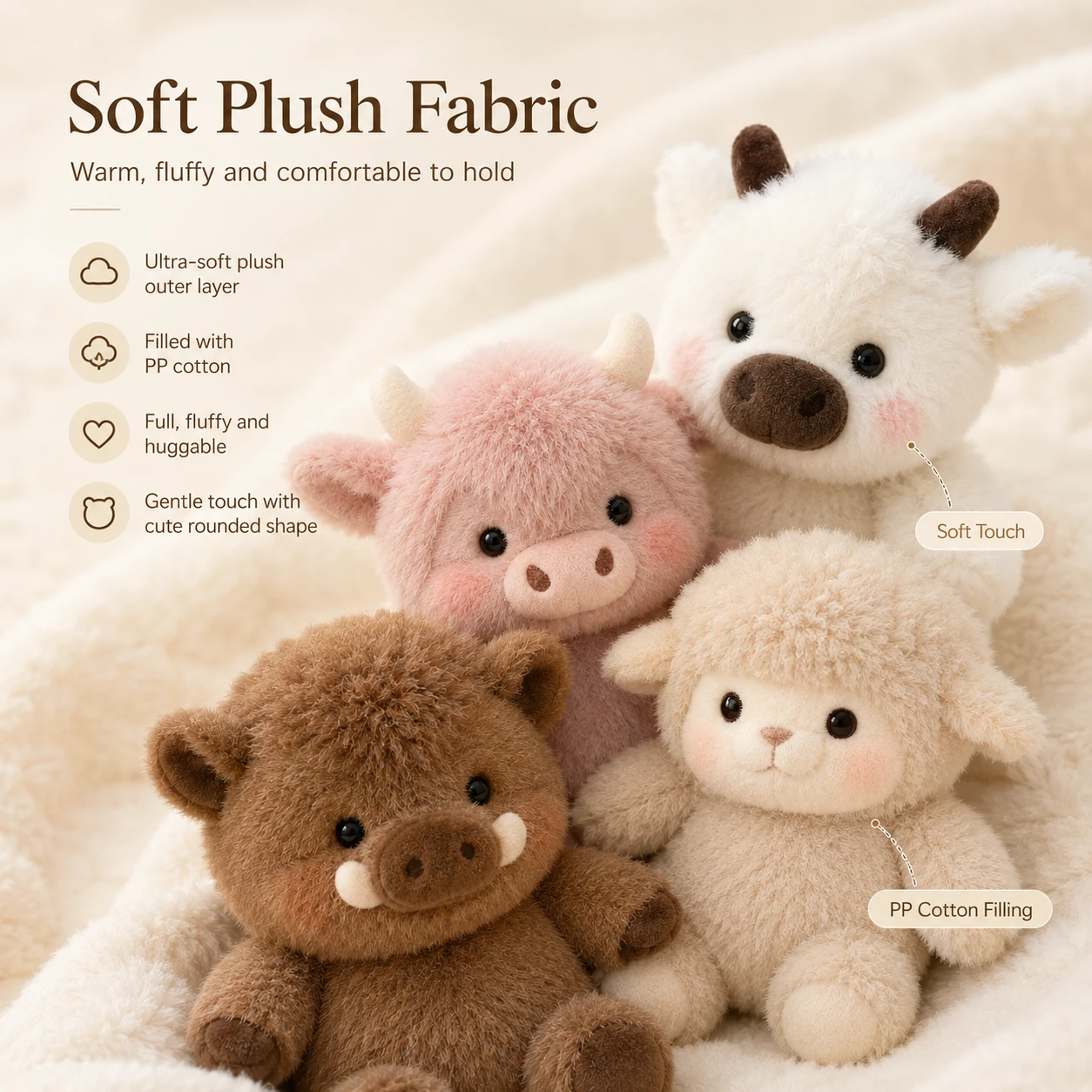 Cozy Farm Friends Plush Collection